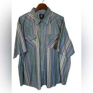 Vintage 90s Saddle King Western by Key Pearl Snap Shirt 3XLR
